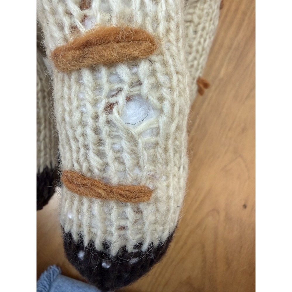 Artisan Safari Giraffe Plush Hand Knit Homespun Wool Rustic Nursery Decor - Picture 14 of 15